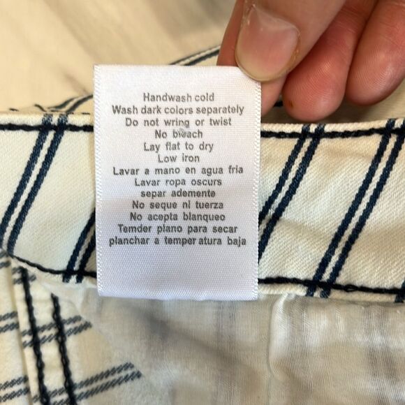 Judy Blue | Ultra High Rise Super Flare Raw Hem White Blue Stripe pants 7/28 - Picture 10 of 10